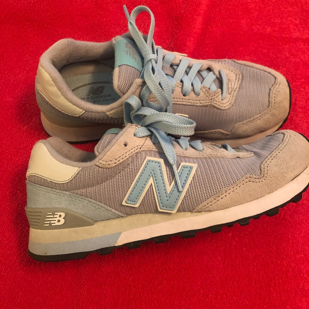New Balance grey and light blue tennis shoes